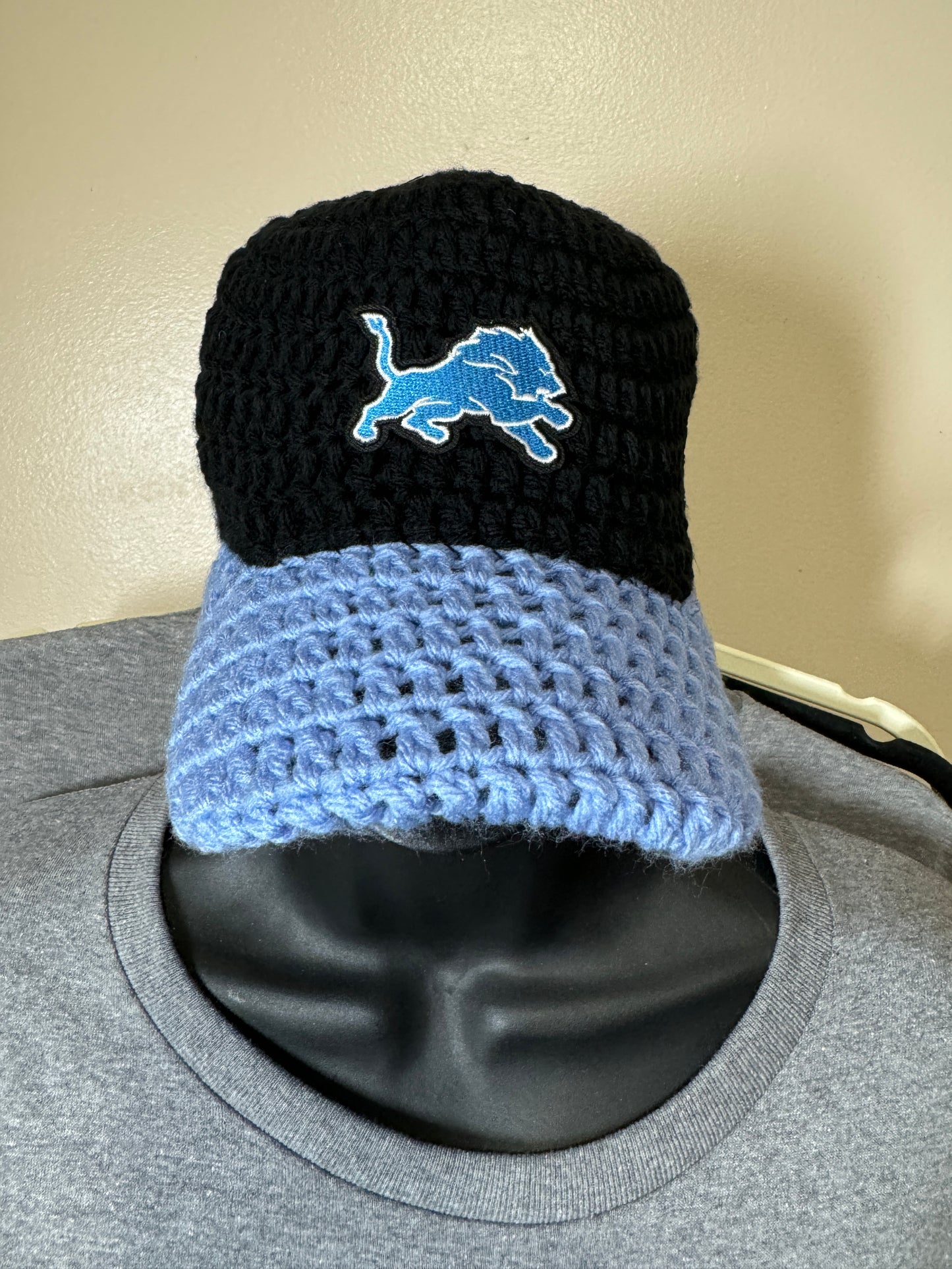 Detroit Lions Crochet Baseball Cap blk/blue