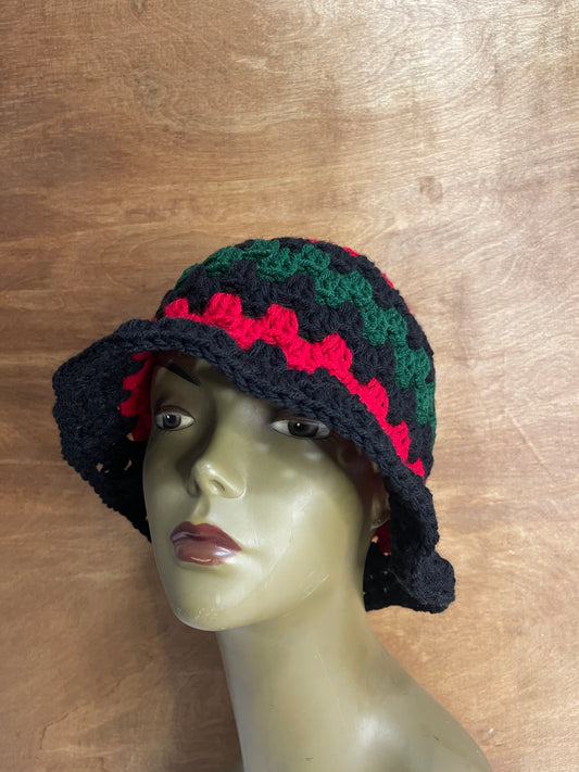 Circle Granny Square Bucket Hat