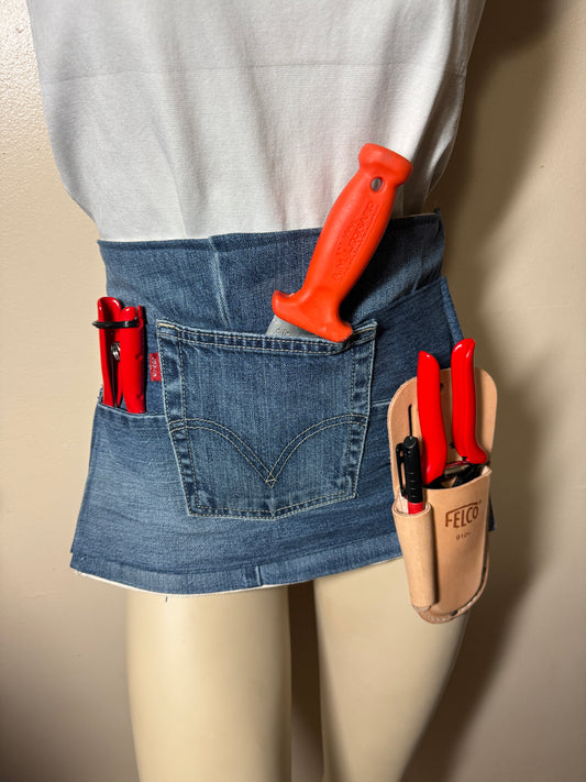 Recycled Denim Gardener/Farmer Apron - Tool