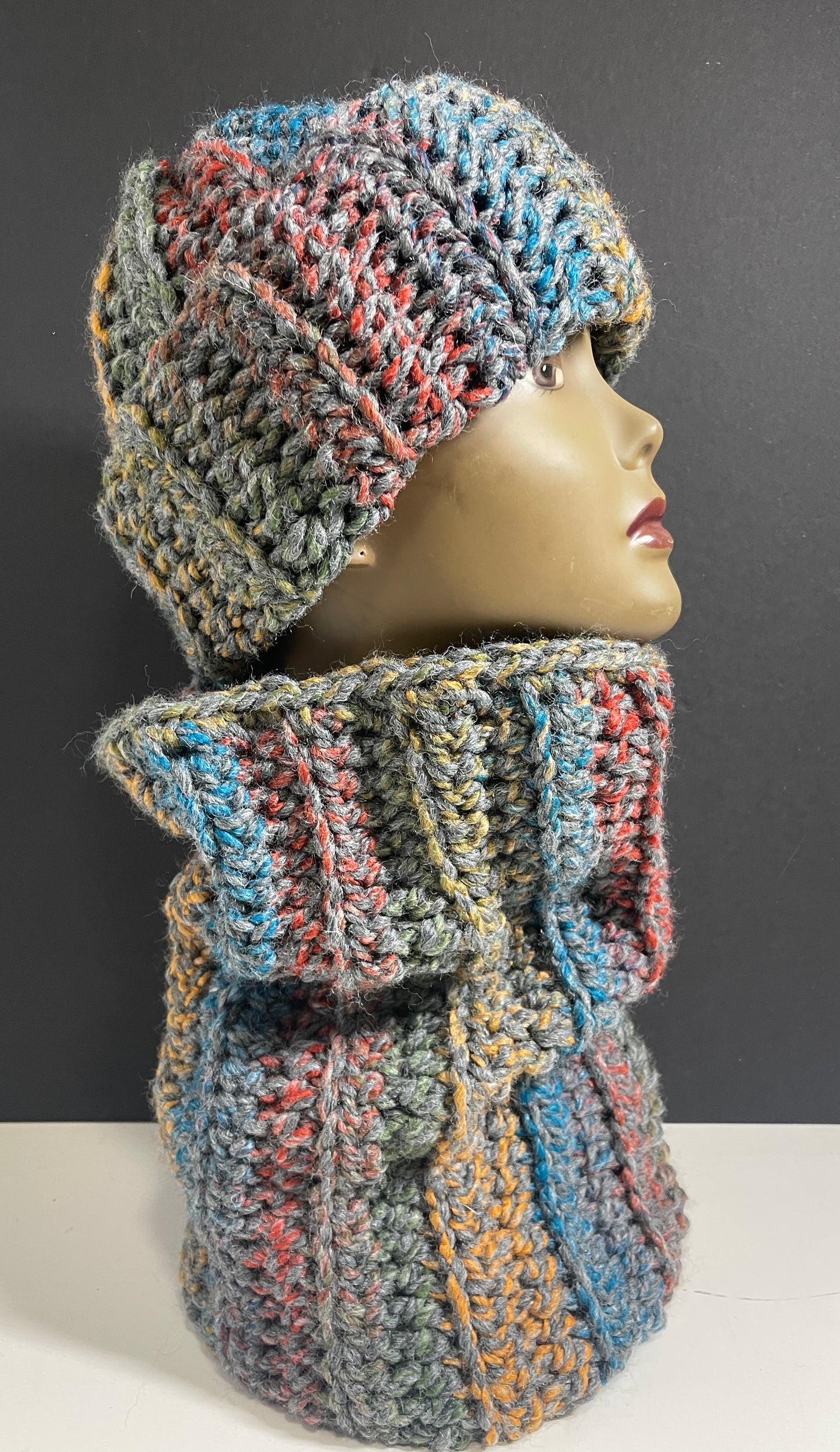 Primary Chunky Hat/ Neck Wrap Set